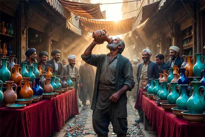 کوزه‌گر از کوزه شکسته خودش آب می‌خورد