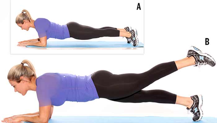 پلانک پهلو با بالا بردن پا